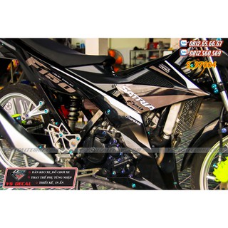 Tem rời Satria.Raider giả zin xám đen.có thể đổi màu