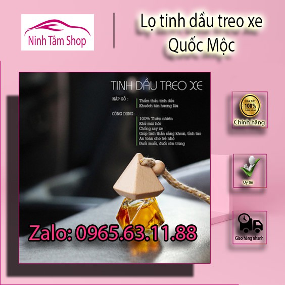 Tinh dầu thiên nhiên Quốc Mộc 10 ml treo xe, treo phòng, treo tủ quần áo 100% tự nhiên