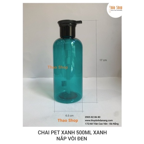 {SIÊU BÁN BUÔN/BÁN SĨ}CHAI NHỰA 350ml -500ml XANH VÒI ĐEN  ĐỰNG MỸ PHẨM, CHIẾT KEM..