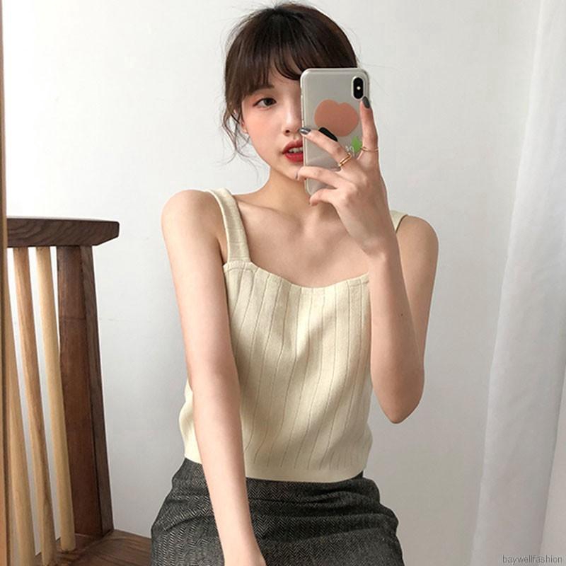 Áo len hai dây màu trơn gợi cảm cho nữ | BigBuy360 - bigbuy360.vn