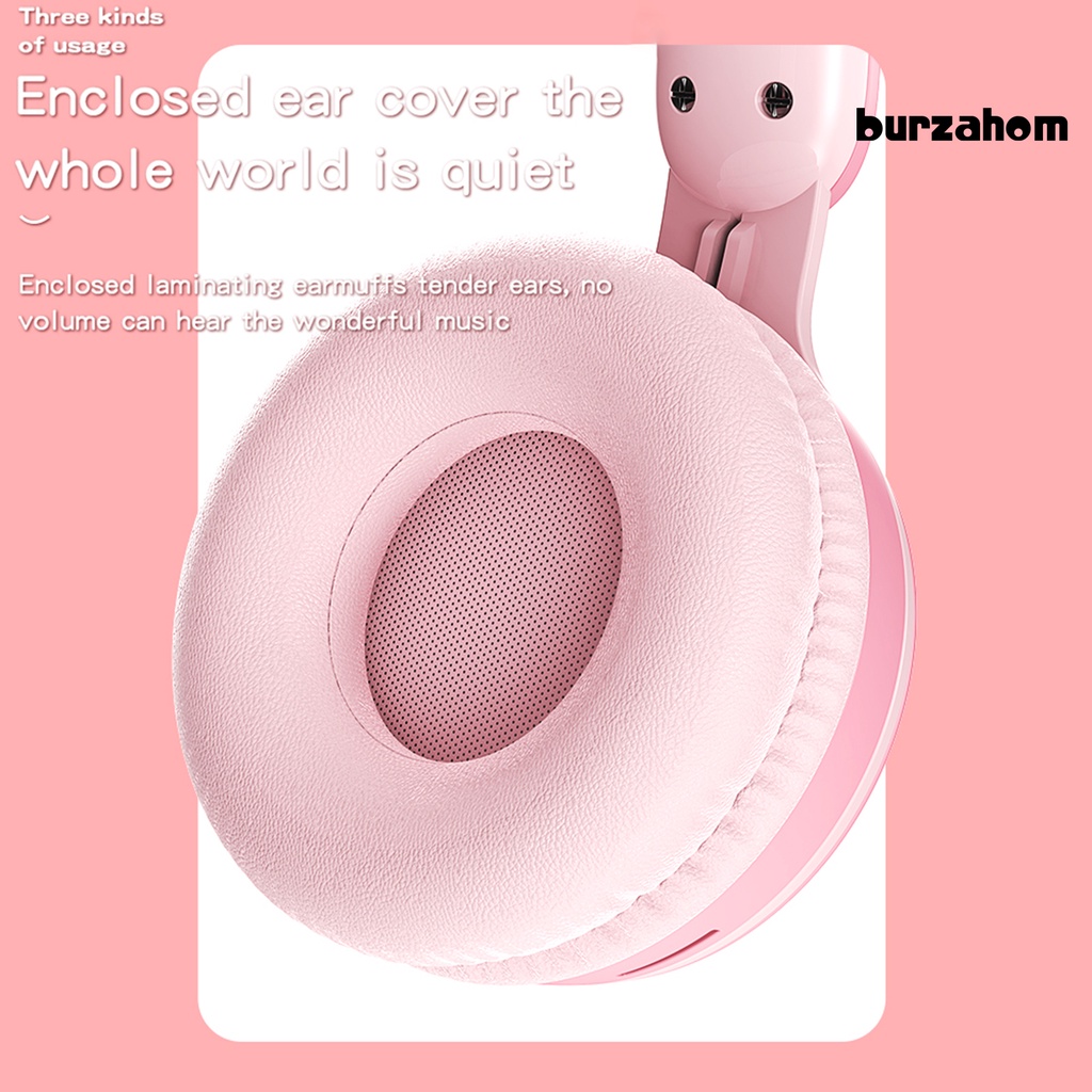 Tai Nghe Không Dây Bluetooth 5.0 Hỗ Trợ Thẻ SD-Card RGB Hình Tai Thỏ Dễ Thương