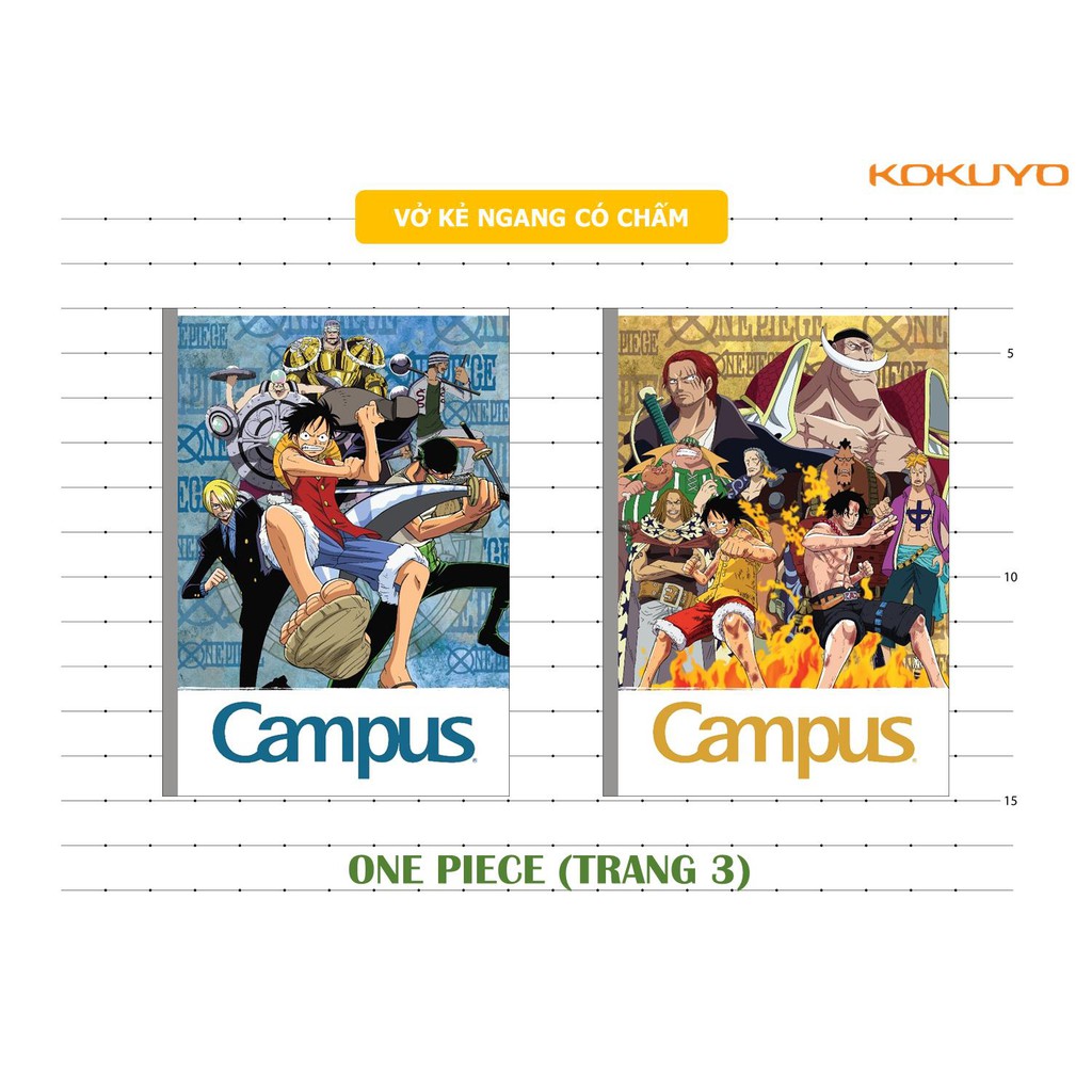 Vở CAMPUS kẻ ngang 80,120, 200 tr ONE PIECE, tập ONE PIECE