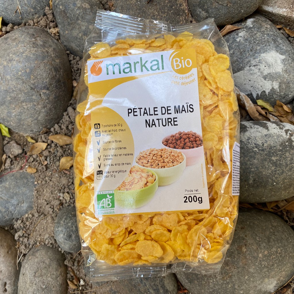 Ngũ cốc hữu cơ bắp (ngô) cán dẹp Markal 200g