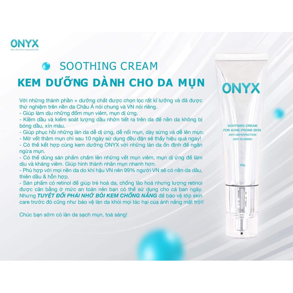 KEM DƯỠNG DÀNH CHO DA MỤN ONYX