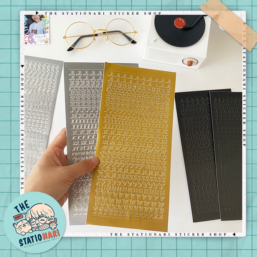 Sticker Hiệu Ứng Dập Nổi Họa Tiết Chữ Số Nhiều Màu