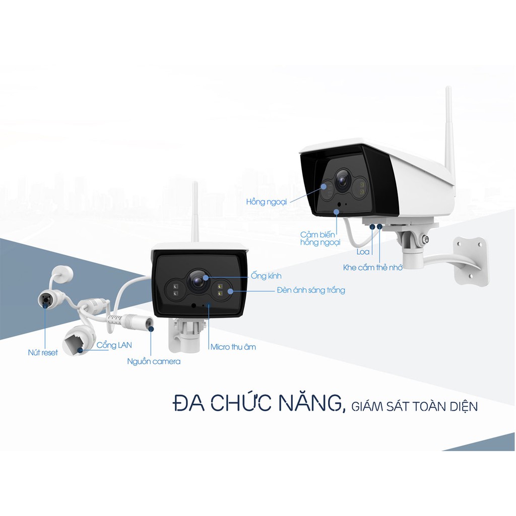 Camera ngoài trời ebitcam EBO2-tích hợp ánh sáng trắng