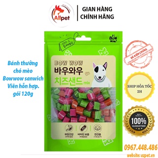 Bánh thưởng hỗn hợp BowWow Snack Mixed Sandwich -120g. Bánh Thưởng cho chó mèo. Snack cho chó mèo.