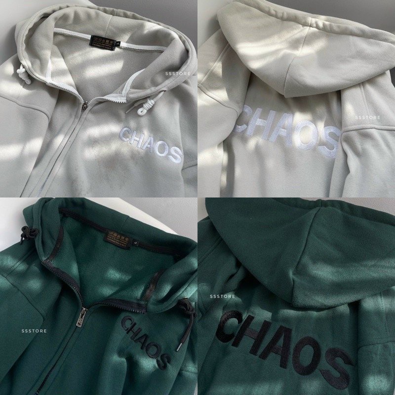 Áo Khoác Hoddie Chất Nỉ Ngoại Thêu CHAOS Ulzzang Hot Hit Phong Cách Hàn Quốc