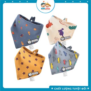 Set 4 yếm tam giác cotton cao cấp ngộ nghĩnh cho bé