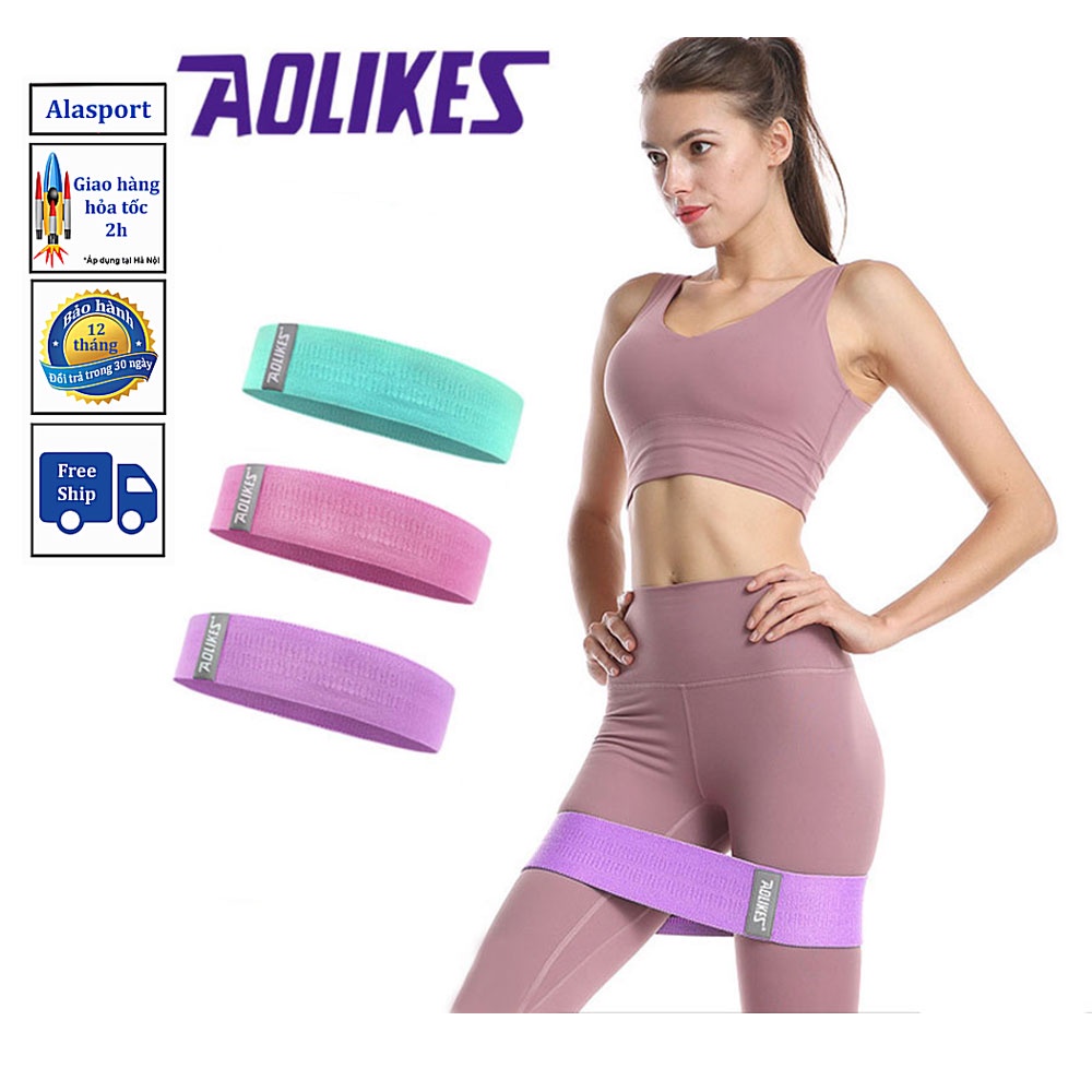 Dây Kháng Lực Đàn Hồi Tập Mông Miniband Aolikes Cao Cấp, Dây Đàn Hồi Tập Yoga Gym Sợi Vải Mềm Siêu Bền Chống Tuột BO24