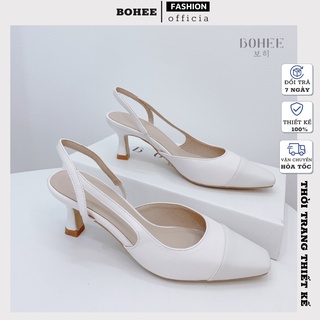 Giày cao gót nữ 5p mũi nhọn quai chun bohee gd19