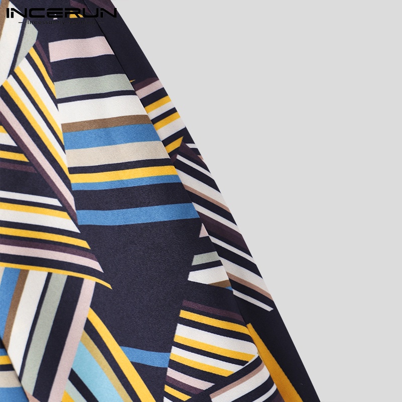 Quần dài INCERUN lưng cao có xẻ tà phía trước kiểu dáng rộng rãi thời trang cho nam