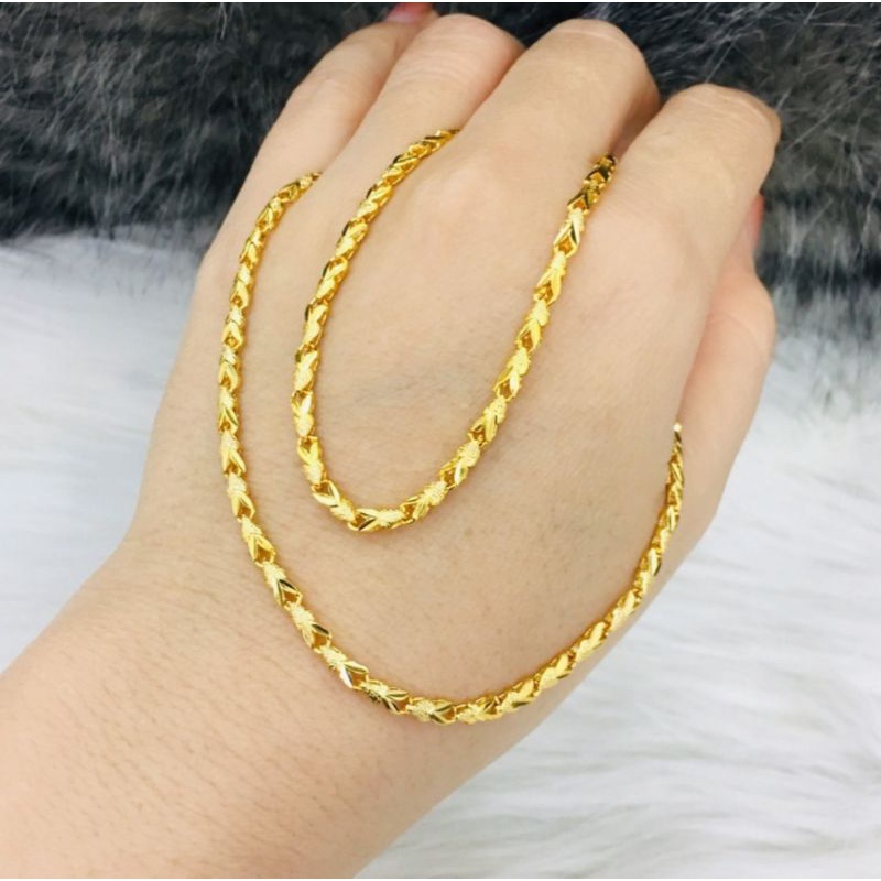 DÂY CHUYỀN VỎ TRẤU, DÂY CHUYỀN VÀNG 18K XI MẠ 5 LỚP.