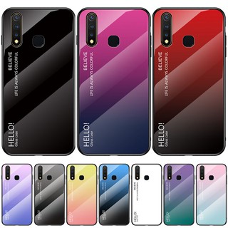 Ốp lưng Vivo Y19 Y19 VIVO Y19 Ốp lưng kính cường lực màu Gradient Ốp lưng Vivo Y19 2019 Ốp lưng cứng