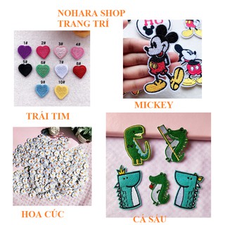 Set 50 Sticker Ủi, Patch Ủi Dùng Trang Trí Quân Áo, Mũ Nón, Khẩu Trang