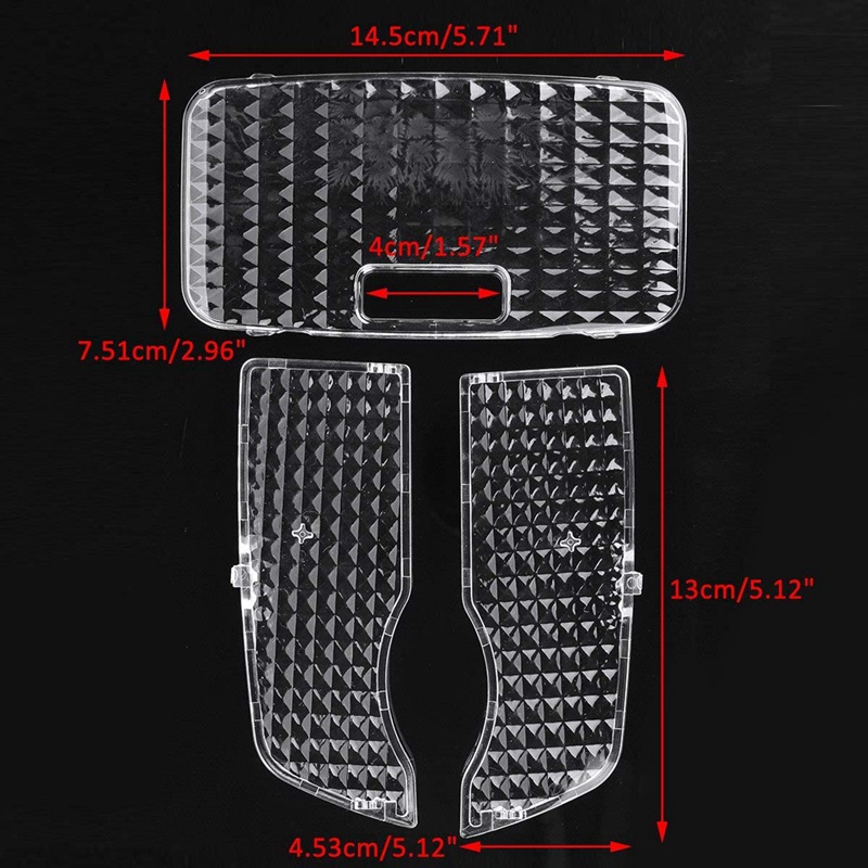 Set 3 Ốp Đèn Pha Lê Trong Suốt Cho Toyota Prius 2010-2015