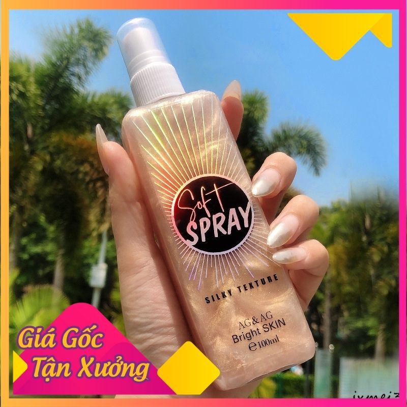 [XẢ HÀNG] Xịt Nhũ Khóa Trang Điểm Soft Spray AG&AG | BigBuy360 - bigbuy360.vn
