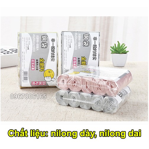 SET 5 cuộn túi đựng rác siêu dai dày dặn cho hộ gia đình, văn phòng - 100 túi/gói tự phân hủy