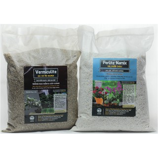 Combo Đá vơ mi Vermiculite + Perlite Trân Châu 5dm/túi - Giá thể trồng rau, cây cảnh