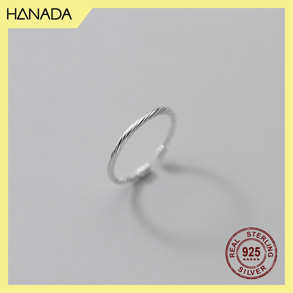 Nhẫn Bạc 925 Hanada 0781 Xoắn Unisex Mảnh N3