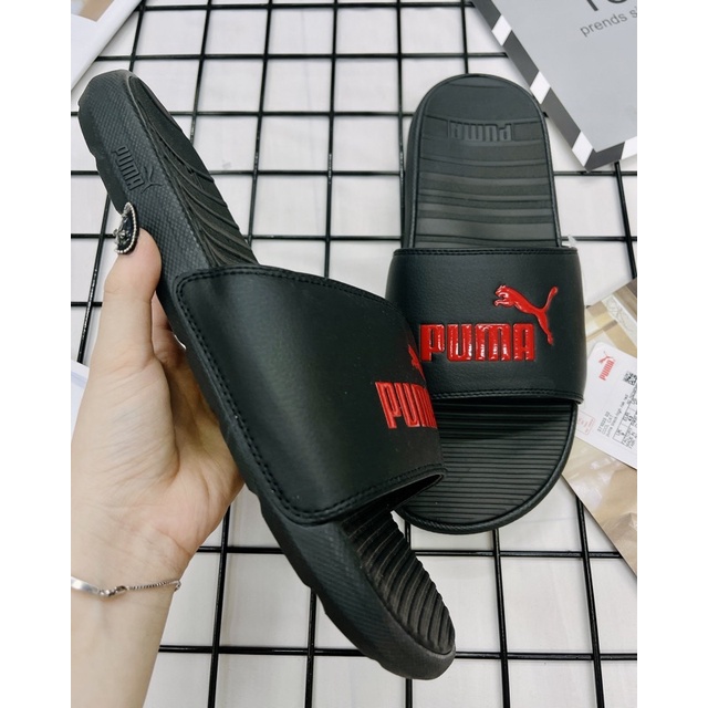 DÉP PMA COOL CAT BLACK RED SLIDE SANDAL - DÉP QUAI NGANG SIÊU ÊM