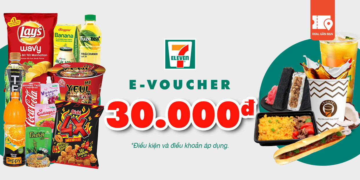 E-Voucher 7- Eleven trị giá 30.000đ - chỉ thanh toán với AirPay