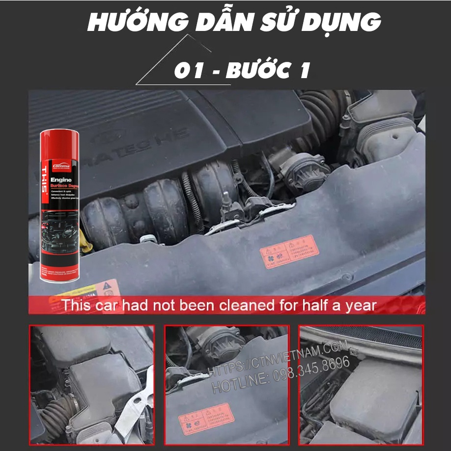 Dung Dịch Vệ Sinh Khoang Máy Ô Tô Tại Nhà Engine Degreaser Chính Hãng Tẩy Sạch Khoang Ô Tô Nhanh Chóng An Toàn Tiện Lợi