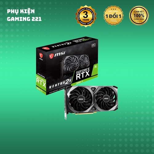 Card Màn Hình Máy Tính - MSI GeForce RTX 3060Ti Ventus 2X | 8GB GDDR6| OCV1 LHR - Hàng Chính Hãng