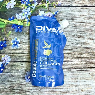 Dầu Hấp Diva Collagen Siêu Mượt 500ml (xanh)