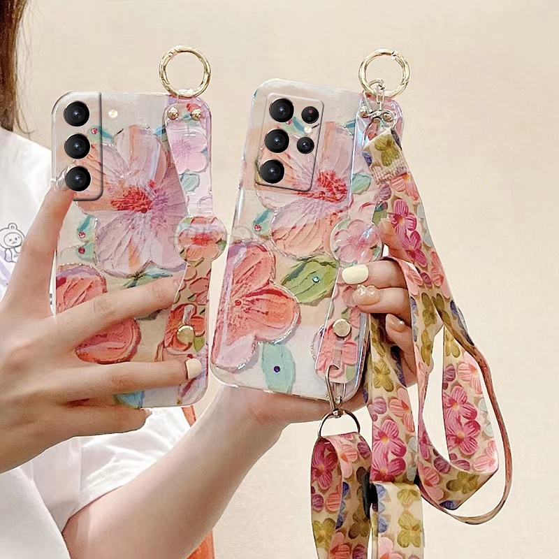 Ốp Điện Thoại tpu Mềm Chống Rơi Hình Hoa Đào Kiểu vintage Cho samsung galaxy s22 ultra s22 + s21 fe 5g s21 ultra s21 +