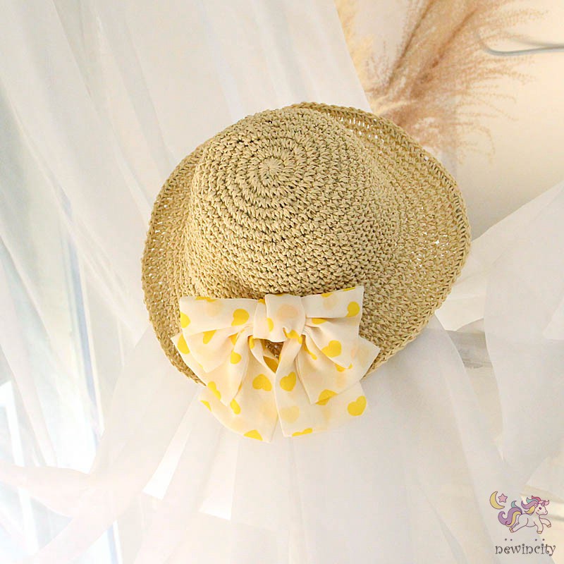Nón Cối Phối Nơ Phong Cách Hàn Quốc Cho Bé Gái