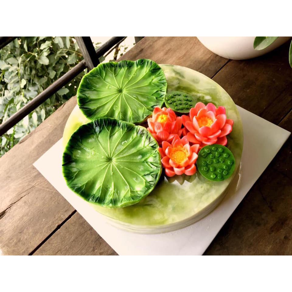 Khuôn silicon lá Sen 11.5cm đổ tạo hình cho bánh rau câu 3D, 4D