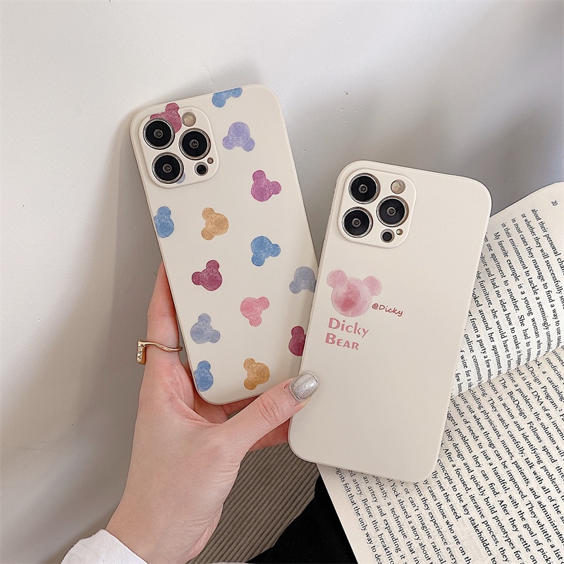 DISNEY Toàn Bộ Ốp Điện Thoại Silicon Mềm Họa Tiết Chuột Mickey Màu Nước Cho iphone 13 12 11 pro X Xs max 7 8 plus SE2020