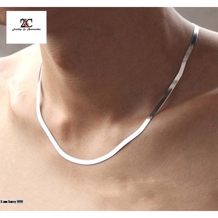 Dây Chuyền Nam Trơn 3mm, Vòng Cổ Nam Dẹp Cực Đẹp