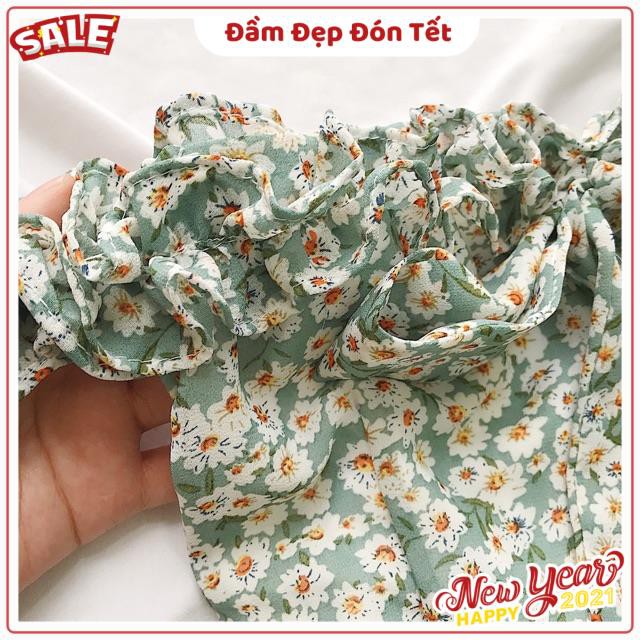 ĐẦM XINH HOẠ TIẾT HOA NHÍ TAYTAY DRESS - ĐẦM PHÍA SAU BO CHUN CÓ LÓT TRONG - ĐẦM THẮT NƠ TRƯỚC ( kèm ảnh trải sàn ) | BigBuy360 - bigbuy360.vn