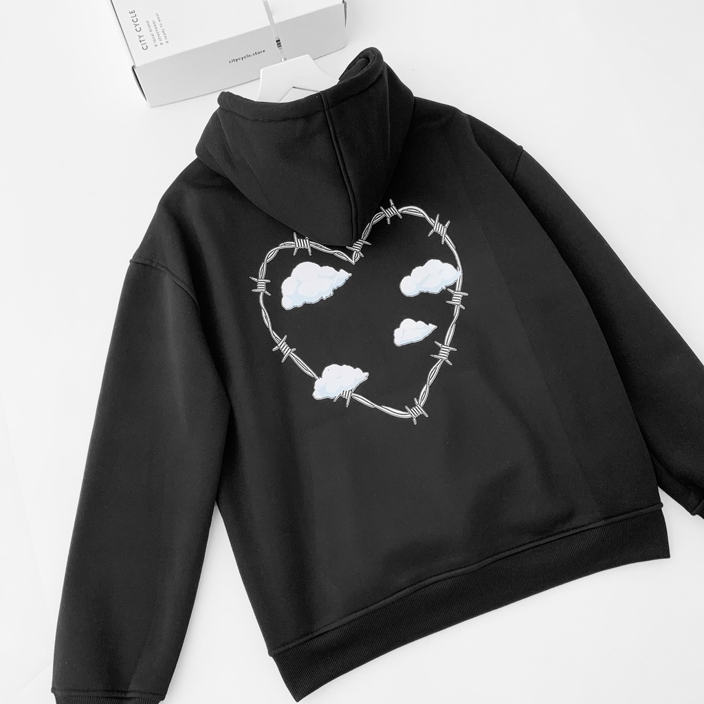 Áo hoodie unisex Cloud Heart City Cycle - áo nỉ hoodie unisex form rộng in hình Local Brand