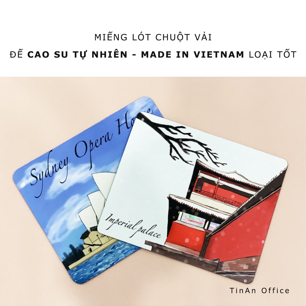 Miếng Lót Chuột Vải, Đế Cao Su Việt Nam Chống Trượt, Mousepad Mềm Dày 26 x 21 cm (Hình Thật Tự Chụp)