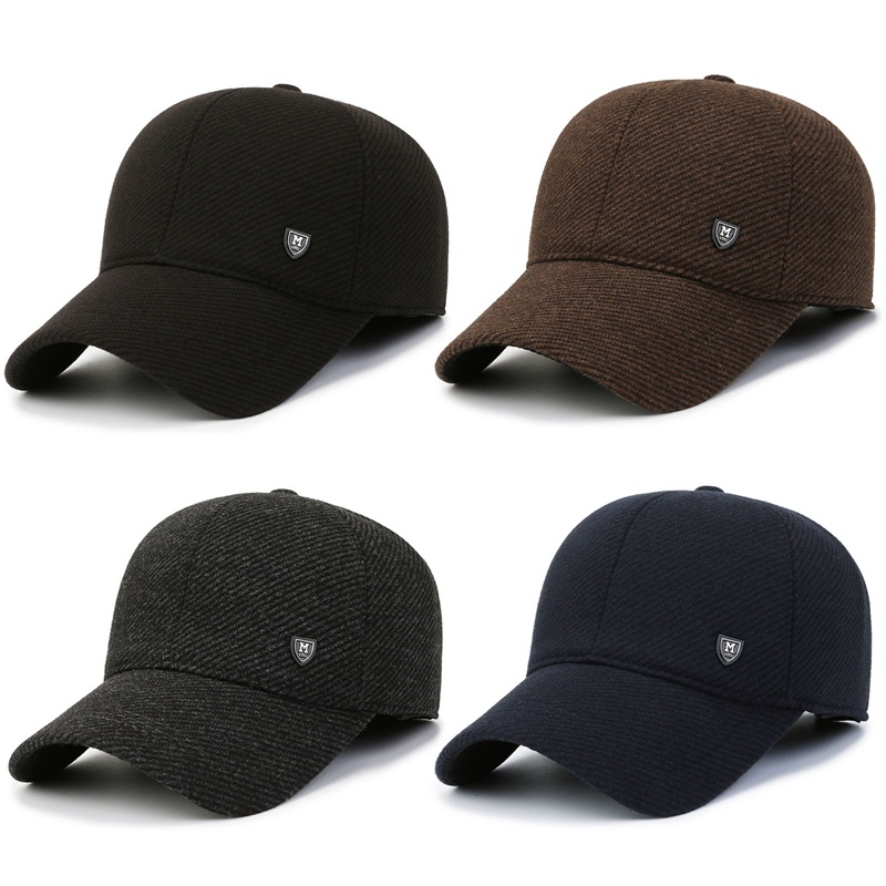 Mũ Lưỡi Trai Vải Len Dày Dặn Giữ Ấm Mùa Đông Phong Cách Retro Cho Nam