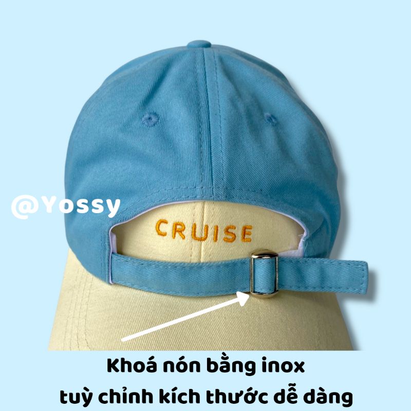 Mũ lưỡi trai Nam Nữ Yossy thêu chữ Cruise phong cách Hàn Quốc ❤ Nón kết Kaki unisex cao cấp