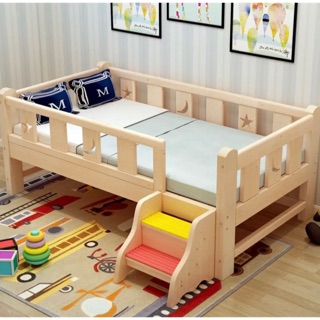 Giường trẻ em gỗ thông tự nhiên - 150x80cm