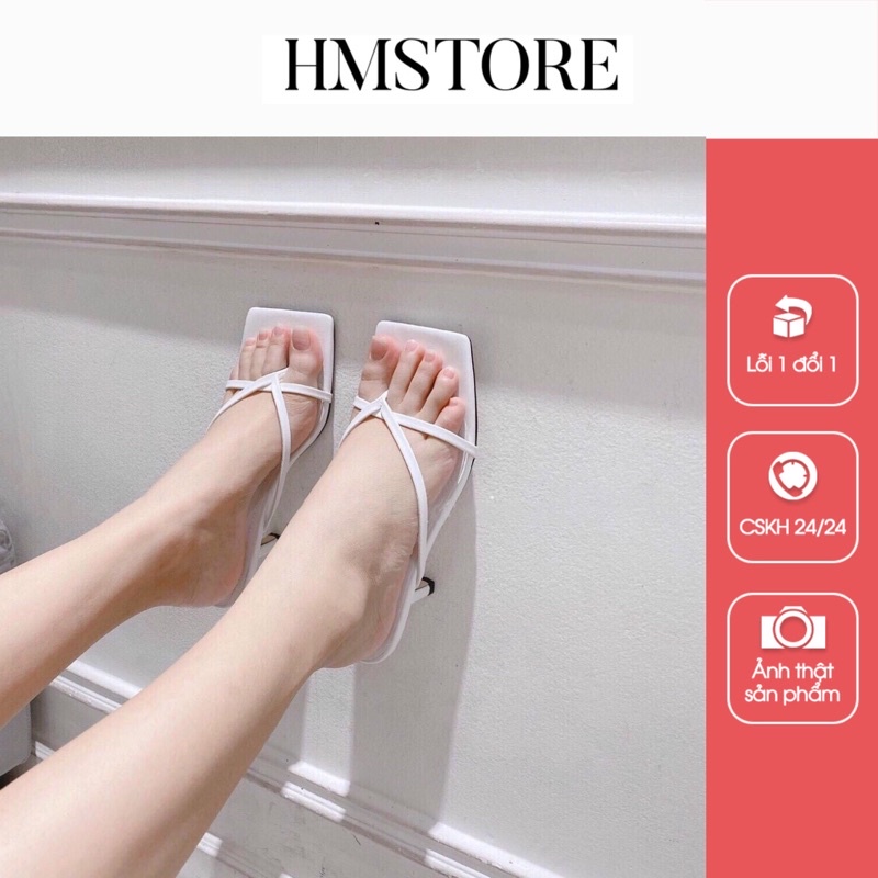 DÉP CAO GÓT - GUỐC NỮ ĐẾ VUÔNG HMSTORE DÉP NỮ CAO GÓT THỜI TRANG DÂY MẢNH ĐẾ VUÔNG 5 PHÂN