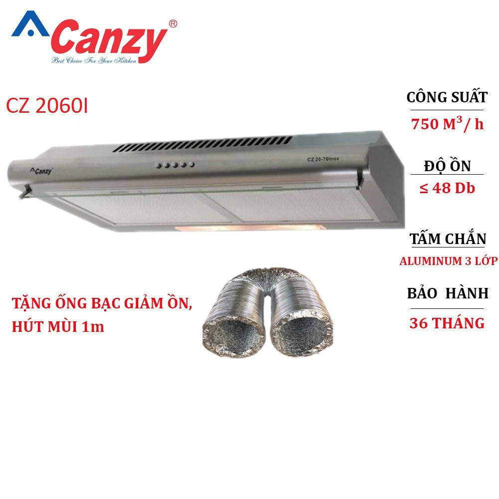 Máy hút mùi cổ điển Canzy CZ 2060I- 60cm, Bảo Hành Chính Hãng 36 tháng