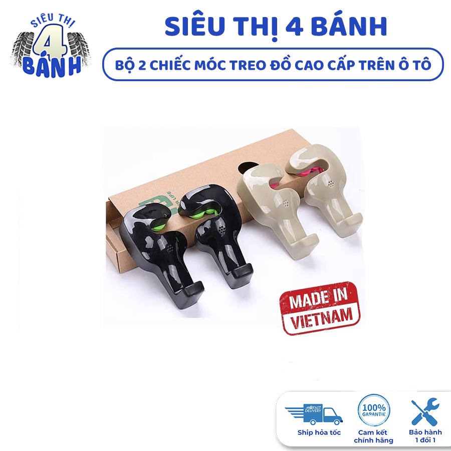 Móc treo đồ cao cấp trên xe ô tô (Bộ 2 chiếc)