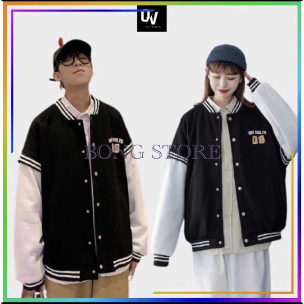 Áo khoác bomber nam nữ, Áo bomber nữ phối tay 09 nam nữ siêu xịn