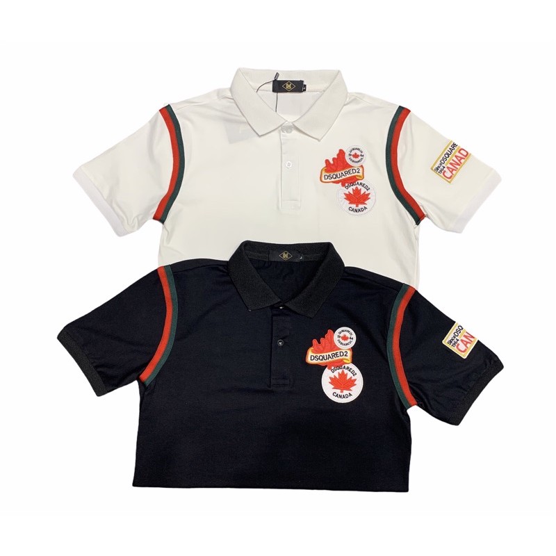 Áo thun cổ trụ thêu logo nổi bật(chất liệu thun cotton)