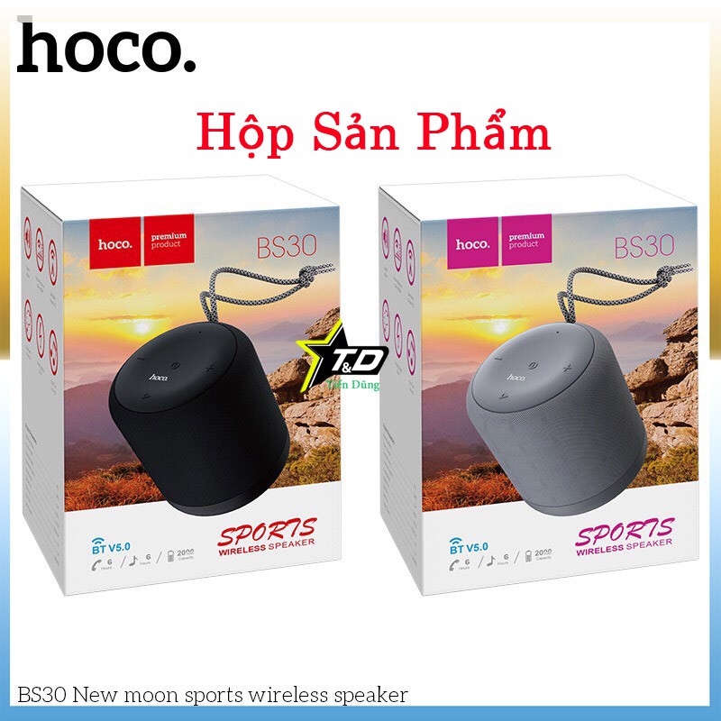 [Mã ELHACE giảm 4% đơn 300K] Loa bluetooth hoco bs30 thuận tiện khi di chuyển âm thanh tuyệt vời với 2 màu lựa chọn