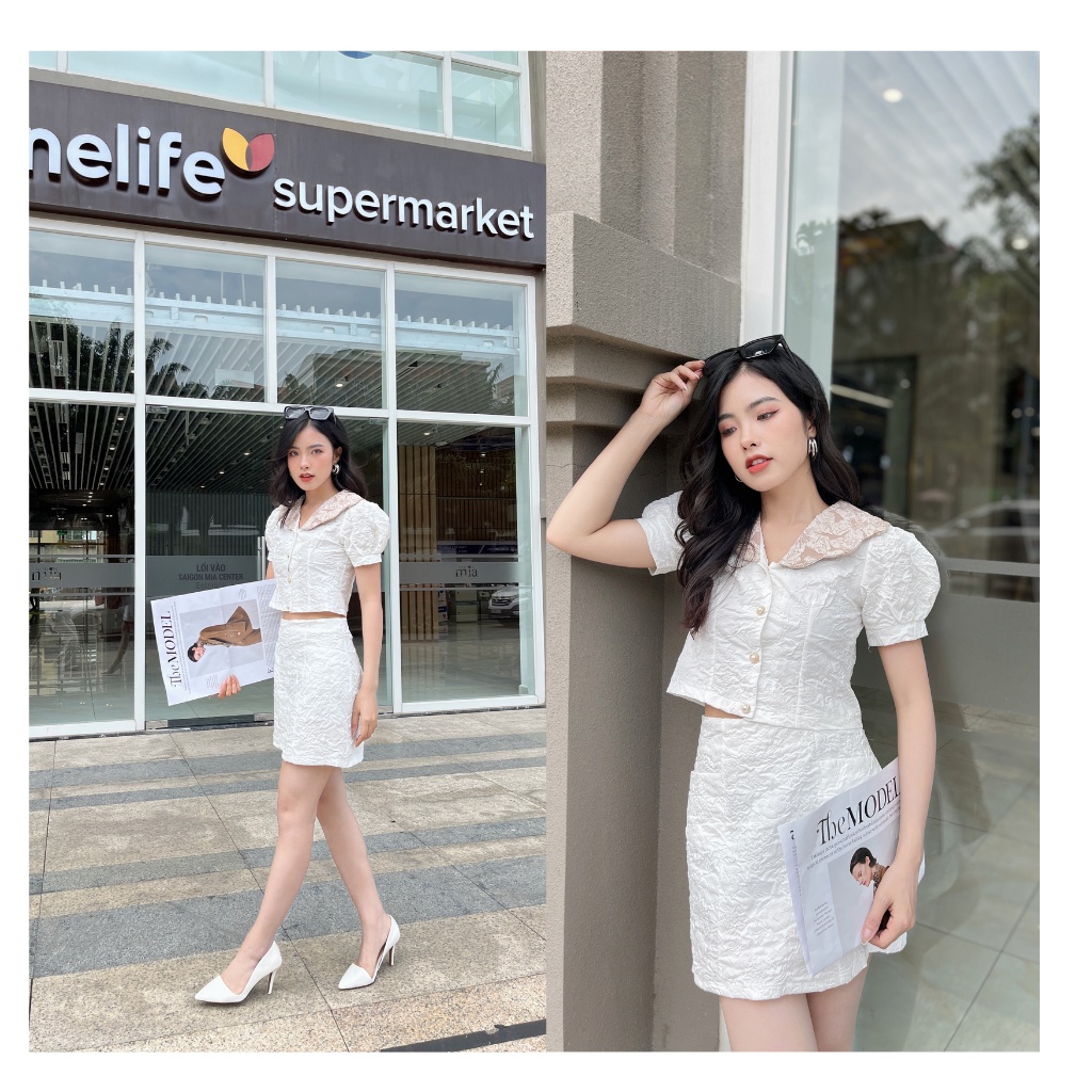 Set đồ nữ, set croptop chân váy, set croptop sang chảnh đi chơi váy đi chơi tết xinh | BigBuy360 - bigbuy360.vn