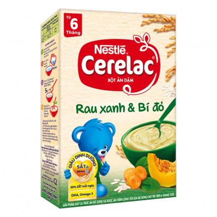 Bột ăn dặm Nestle Rau xanh và bí đỏ