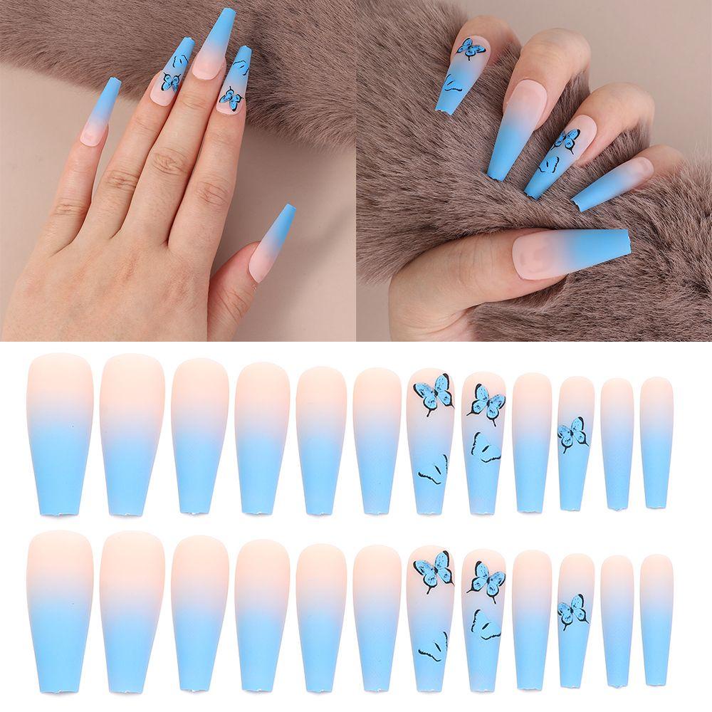 SOFTNESS Bộ Móng Tay Giả Hình Chữ T Trang Trí Nghệ Thuật