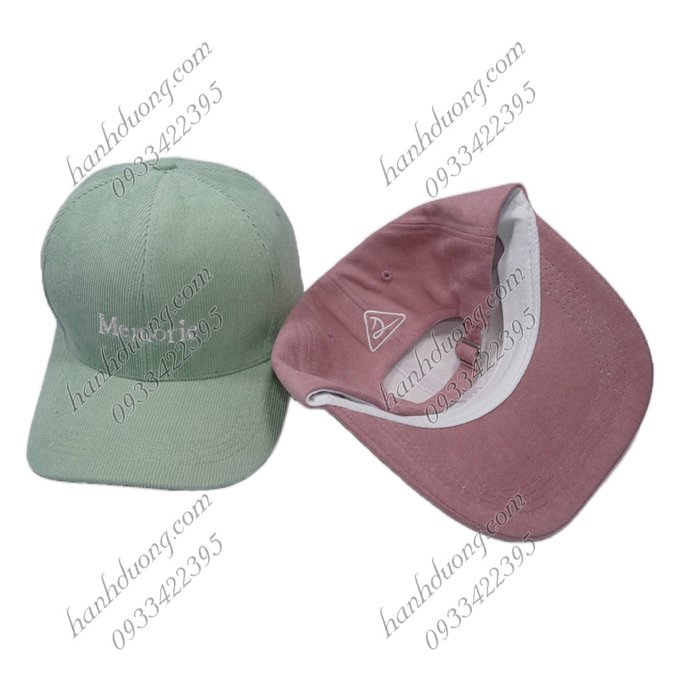 Mũ lưỡi trai nhung thêu chữ Memorie nón kết nhung phong cách UIzzang form unisex nam nữ thời trang